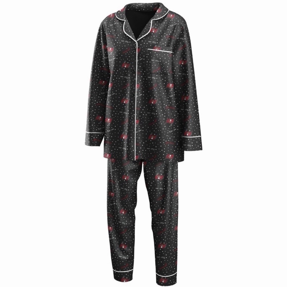Wear by Erin Andrews Tampa Bay Buccaneers Black Pajama Set Women's Medium NFL